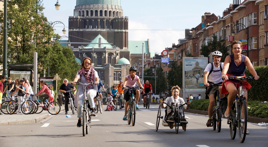 Illustration picture shows the Car Free Sunday in the Brussels Capital region, Sunday 18 September 2016. In several cities and towns across Belgium a Sunday without cars or other motorized transport is organized. BELGA PHOTO NICOLAS MAETERLINCK
