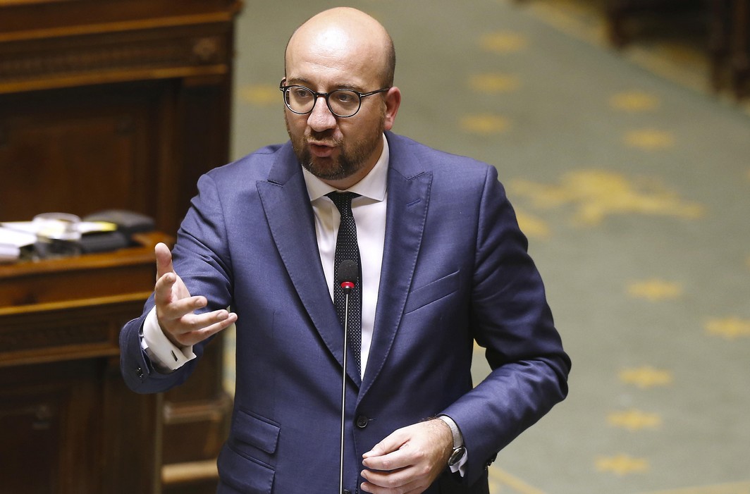 Belgian Prime Minister Charles Michel pictured during a plenary session of the Chamber at the Federal Parliament in Brussels, Thursday 08 June 2017. BELGA PHOTO NICOLAS MAETERLINCK