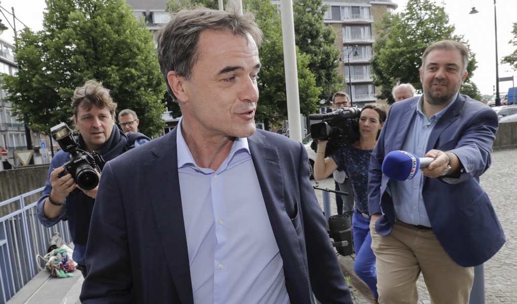 cdH chairman Benoit Lutgen arrives for a meeting between the chairmen of French-speaking Christian democrat humanist cdH, French-speaking green party Ecolo and French-speaking liberals MR in Namur, Tuesday 11 July 2017. cdH invited other parties to find new majorities without socialists in regional governments. BELGA PHOTO THIERRY ROGE