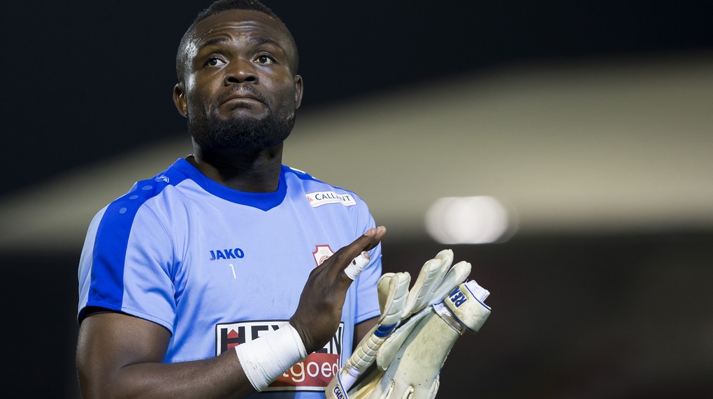 Antwerp's goalkeeper Nicaise Kudimbana pictured after the Proximus League match of D1B between Royal Antwerp FC and Tubize, in Antwerp, Sunday 11 December 2016, on day 19 of the Belgian soccer championship, division 1B. BELGA PHOTO KRISTOF VAN ACCOM