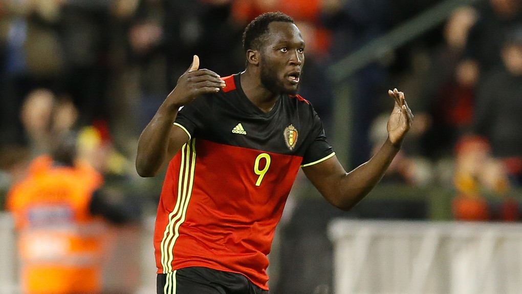 Belgium's Romelu Lukaku celebrates after scoring during a World Cup 2018 qualification game between Belgium's Red Devils and Greece, Saturday 25 March 2017, at the King Baudouin stadium in Brussels. BELGA PHOTO BRUNO FAHY