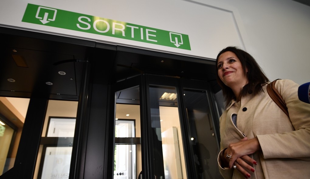 Ecolo co-chairwoman Zakia Khattabi leaves after a meeting of members of the French-speaking Christian democrat humanist cdH, French-speaking green party Ecolo and French-speaking liberals MR in Brussels, Thursday 13 July 2017. cdH invited other parties to find new majorities without socialists in regional governments. BELGA PHOTO ERIC LALMAND