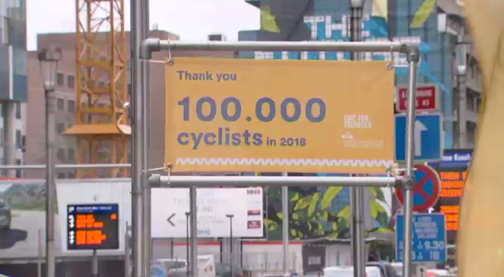 Bruxelles 100 000 Cyclistes Ont Passe Le Compteur De Velos De La Rue De La Loi Bx1