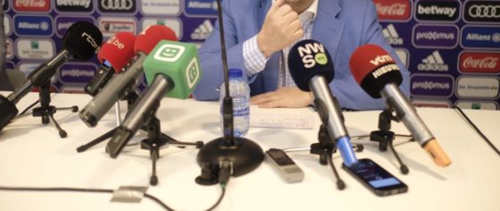 Marc Coucke en conférence de presse à propos d'Anderlecht