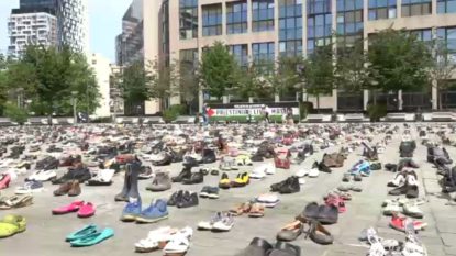 4500 paires de chaussures pour représenter les victimes du conflit israélo-palestinien devant le Conseil de l'UE