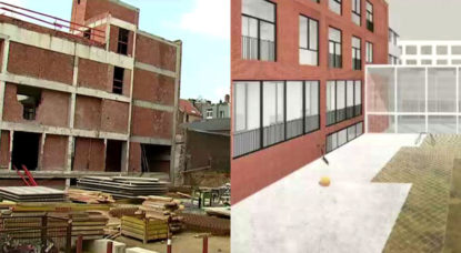 chantier du futur quartier durable "Bosnie" sur l'ancien site de l'ECAM - BX1