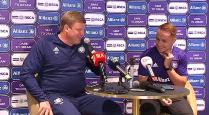 RSC Anderlecht - Hein Vanhaezebrouck et Adrien Trebel - Conférence de presse Europa League