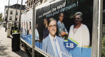 Etterbeek - Vincent De Wolf - Panneaux électoraux - Belga Thierry Roge
