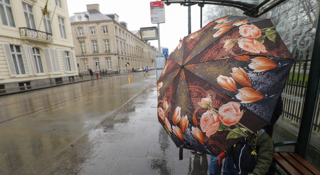 Vent Parapluies Rue Royale Météo Pluie - Belga Thierry Roge