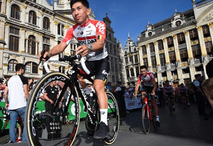 Australian Caleb Ewan of Lotto Soudal pictured during the team presentation at the Grand Place - Grote Markt in Brussels, for the 106th edition of the Tour de France cycling race, Thursday 04 July 2019. This year's Tour de France starts in Brussels and takes place from July 6th to July 28th. BELGA PHOTO DAVID STOCKMAN