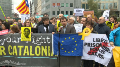 Quelque 300 manifestants à Bruxelles en soutien aux indépendantistes catalans condamnés