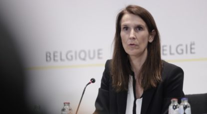 Sophie WIlmes - Conférence de presse Conseil national de sécurité 27032020 - Belga Olivier Hoslet