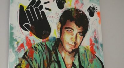 George Clooney Peinture - Urgences Hôpital Etterbeek-Ixelles - Capture BX1