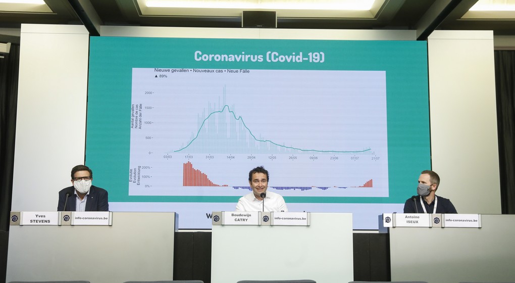 Conférence de presse Centre de Crise Coronavirus Sciensano - Belga Thierry Roge