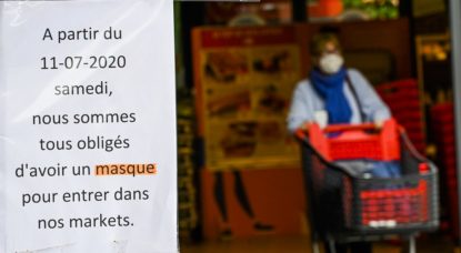 Masque obligatoire Supermarché Coronavirus - Belga Laurie Dieffembacq