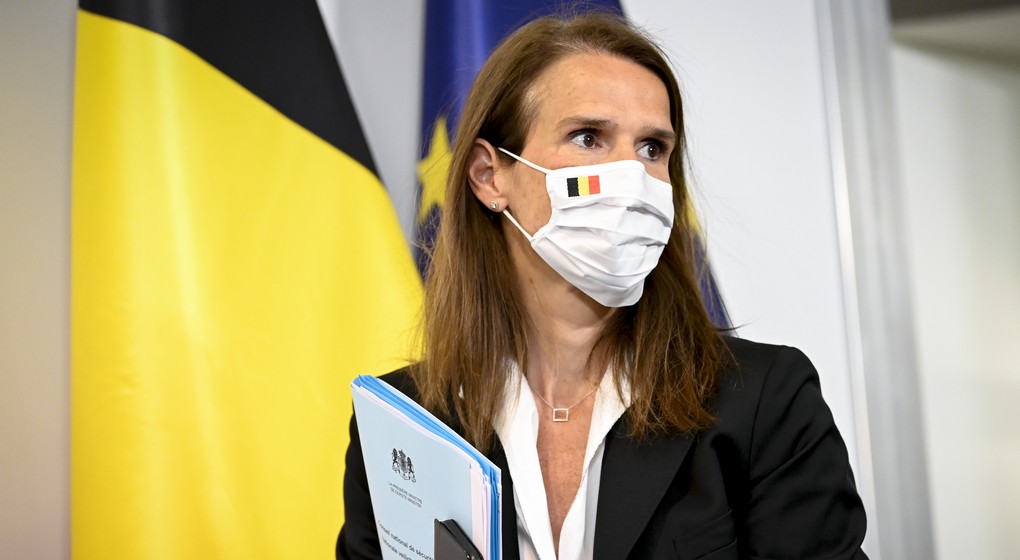 Sophie Wilmès Masque - CNS Conseil National de Sécurité 23 juillet - Belga Dirk Waem