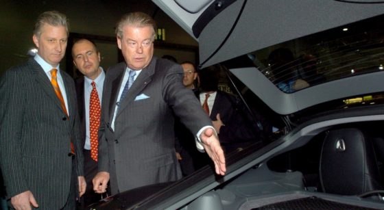 Baron Roland D'Ieteren avec prince Philippe Salon de l'Auto 2006 - Belga Herwig Vergult