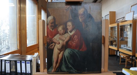 Illustration La Sainte Famille - Tableau retrouvé à la Maison communale de Saint-Gilles - Belga Virginie Lefour