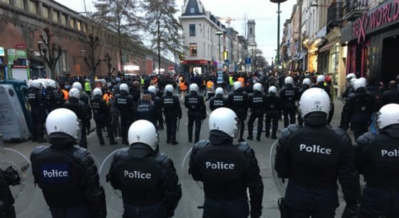 Manifestation Ibrahima Police Rue de Brabant- Jean-Christophe Pesesse BX1