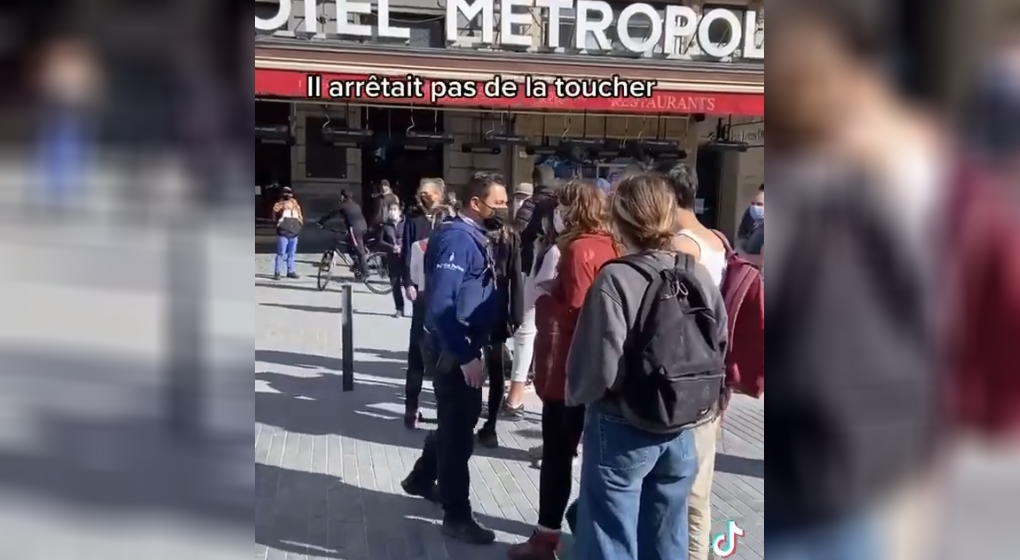 Intervention Police De Brouckère TikTok 25042021 - Capture TikTok