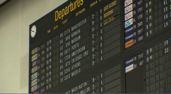 Tableau des départs vols Brussels Airport Zaventem - Capture BX1
