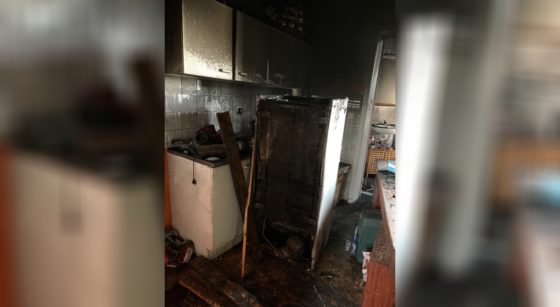 Cuisine incendiée Anderlecht - Pompiers de Bruxelles 28092021