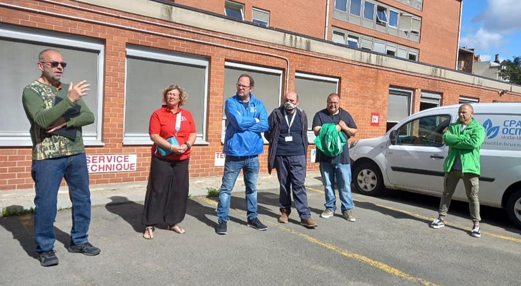 Arrêt de travail CPAS Uccle 27072022 - Photo CGSP CSC et SLFP