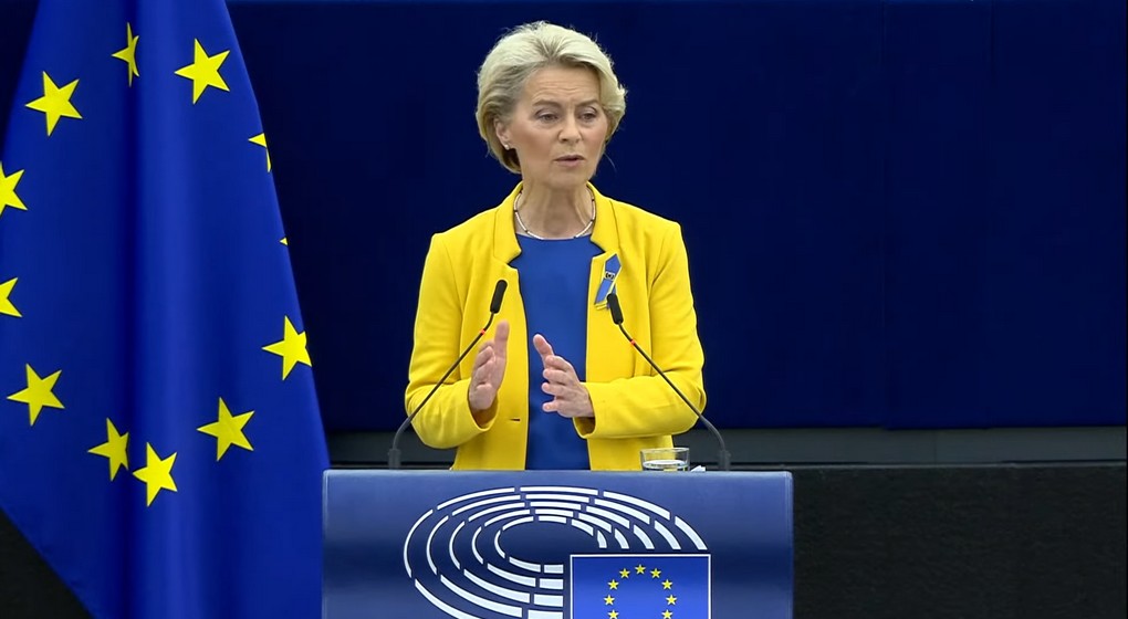 Ursula Von der Leyen - Discours État de l'Union Européenne 2022 - Capture YouTube