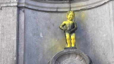 Manneken Pis vandalisé avec de la peinture jaune ce week-end
