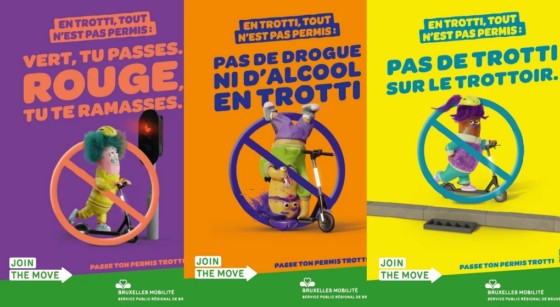 Affiches Campagne Trottinettes Bruxelles Mobilité