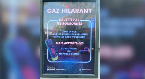 Problématique des bonbonnes de gaz hilarant - Bruxelles-J