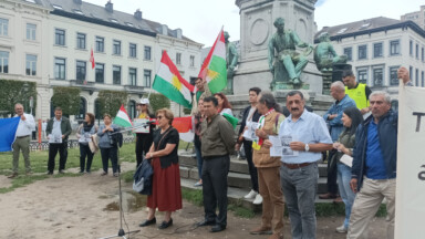 Manifestation kurde à Bruxelles pour les cent ans du Traité de Lausanne