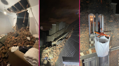 Molenbeek-Saint-Jean : une cheminée est tombée à travers le toit d’une maison