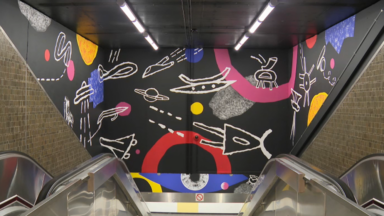La station Rogier s’embellit de nombreuses fresques colorées
