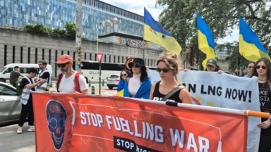 Une centaine de personnes manifestent dans la capitale contre le transit de gaz russe