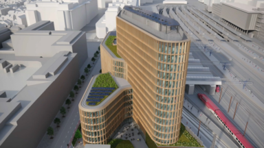 Infrabel présente les plans de son futur bâtiment aux abords de la gare du Midi