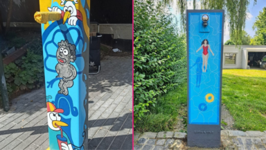 Un parcours street art sur des bornes à eau de Bruxelles