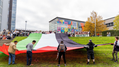 Une centaine d’étudiants se mobilisent pour la Palestine sur le campus de la VUB