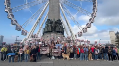 Une centaine de manifestants rassemblés dans le centre de Bruxelles pour la libération des otages israéliens détenus à Gaza