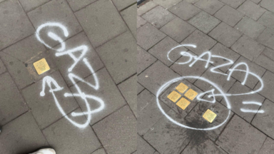 Des pavés de la Mémoire tagués à Bruxelles : “C’est un acte honteux et dégradant”, réagit la commune