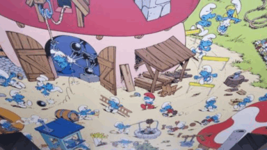 La fresque des Schtroumpfs est de retour dans le centre